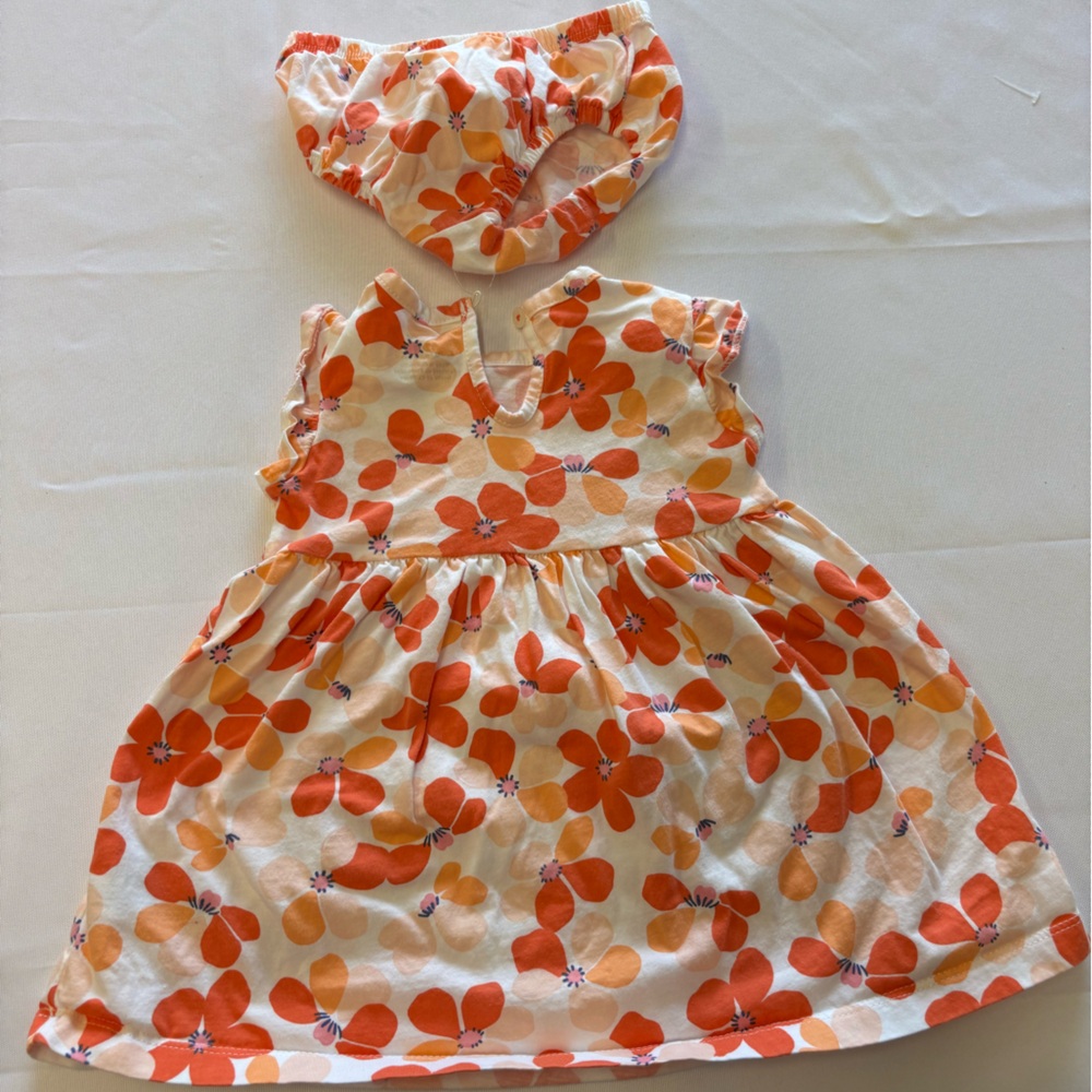 Carter's Orange and White Polka Dot Dress with Bloomers